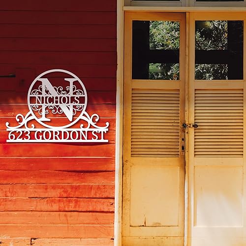 Miniatura 3 de Placa de dirección personalizada con número de casa, letrero de dirección personalizado de metal para exteriores, letrero montado en la pared