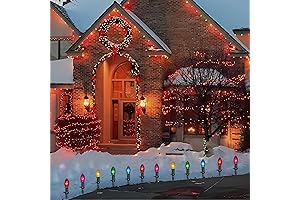 C9 Multicolor Christmas Pathway Lights | Waterproof Christmas Walkway Lights for Outdoor...