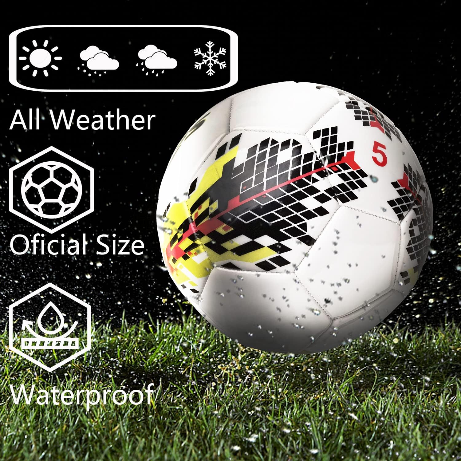 Senston Soccer Ball Size 5 for Kids and Adult Training Ball Official Match Football Balls with Pump : Sports & Outdoors