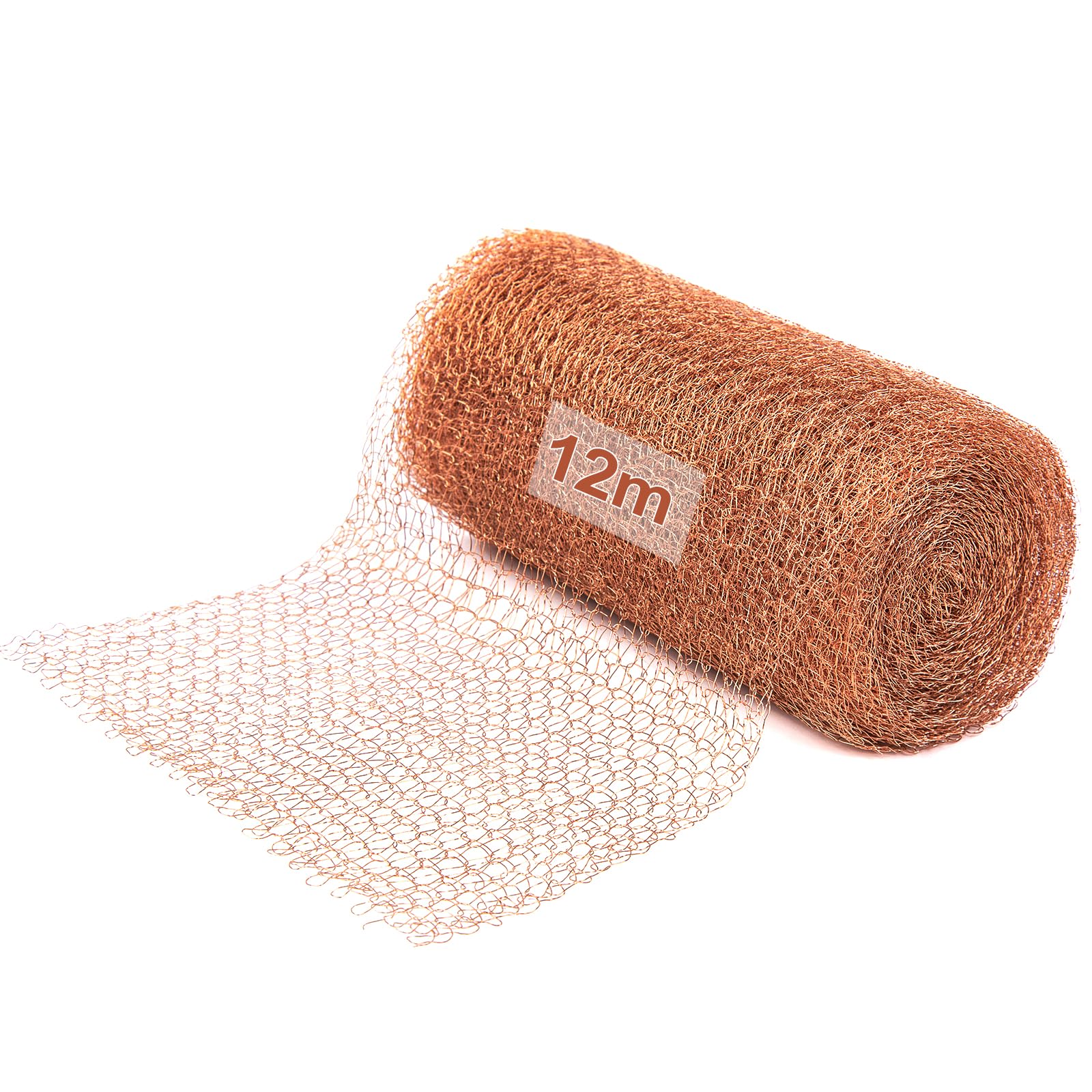 FEBCAT Catch 12 Meters Copper Mesh Rodent DIY Mouse Mesh Wire Rat Copper Tape for Closing Gaps Around Gardens Windows Garage Door Corners Pipes, Etc. To Control Snails, Mice And Other Rodents