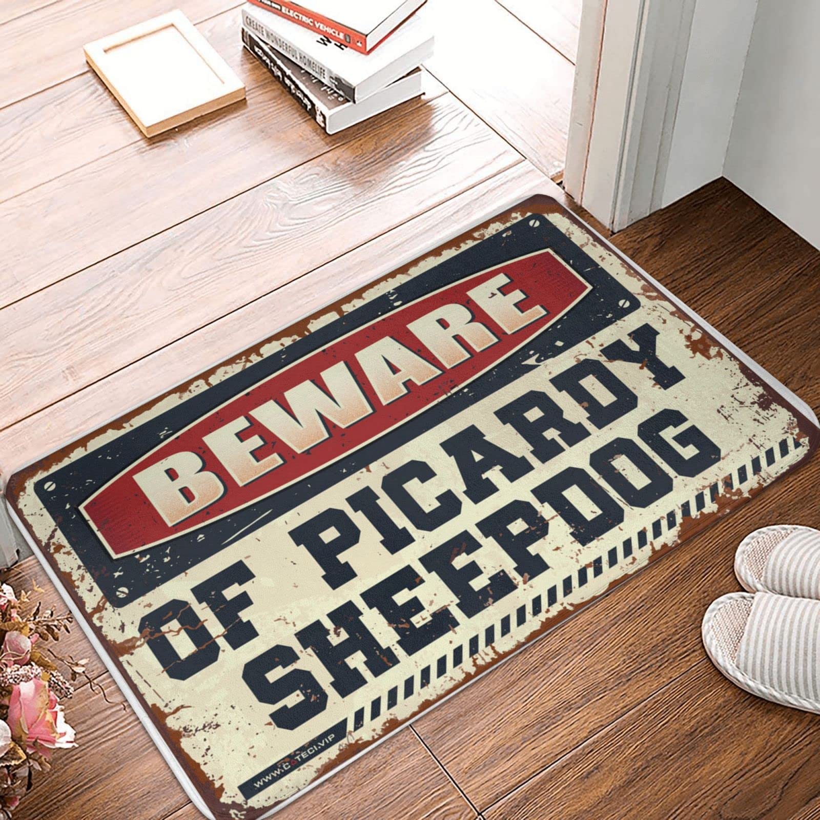 Paillasson positif Hello Beware of Picardie Sheepdog pour les amoureux de chiens