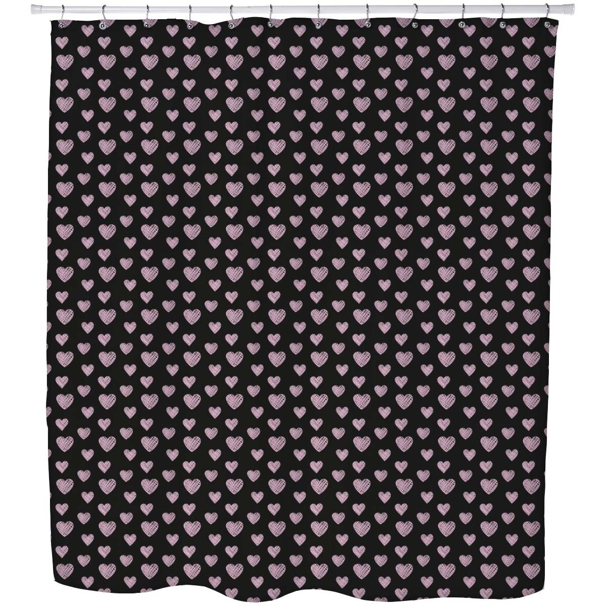 ArtzFolio Blissful Hearts | Washable Waterproof Polyester Shower Curtain | Eyelets | 5 x 10 feet (60 x 120 inch); Single Piece