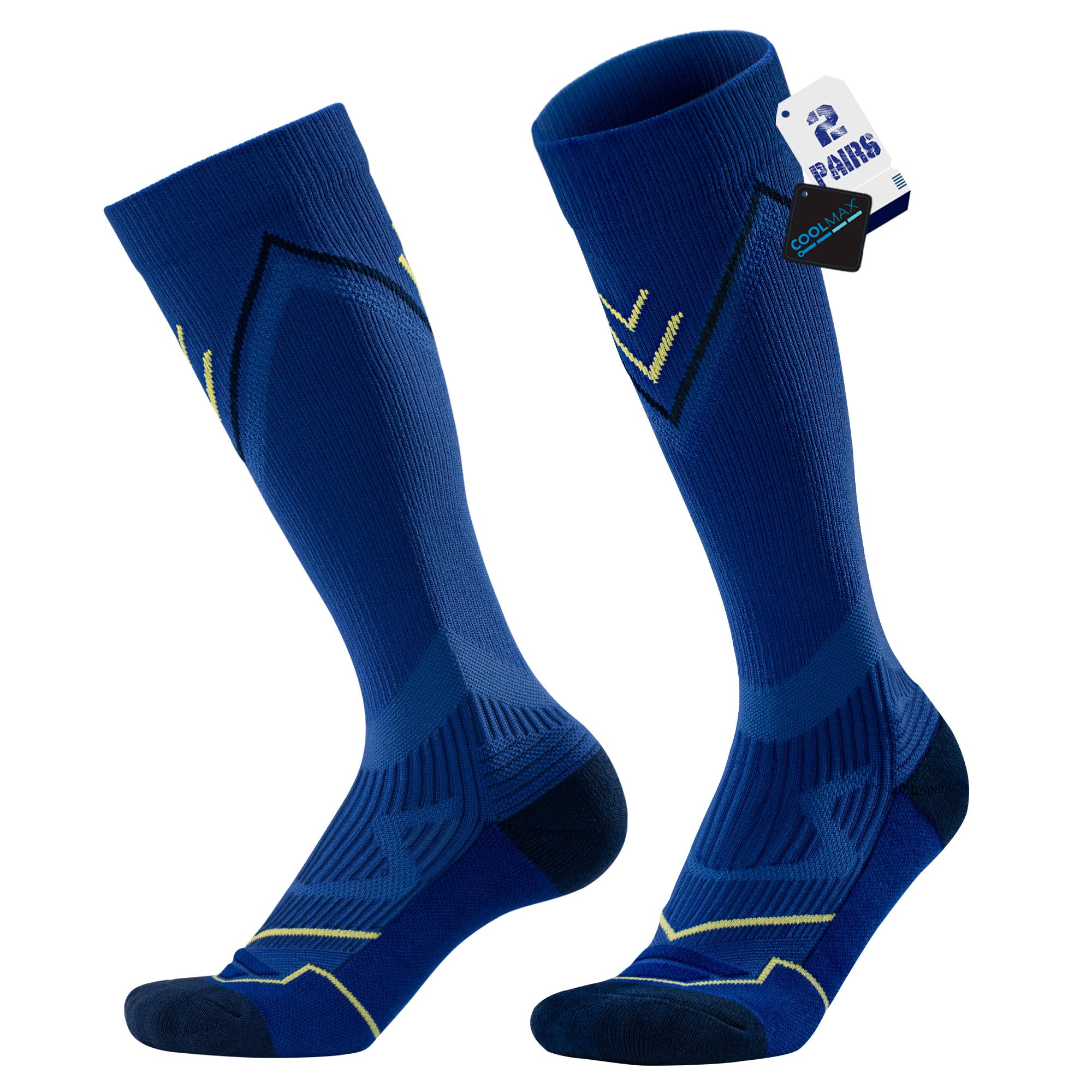 BRISIRA Knee High Compression Socks Men Women Bamboo Viscose Over the Calf Cushion Anti Blister&Odor Athletic Sock for Sports