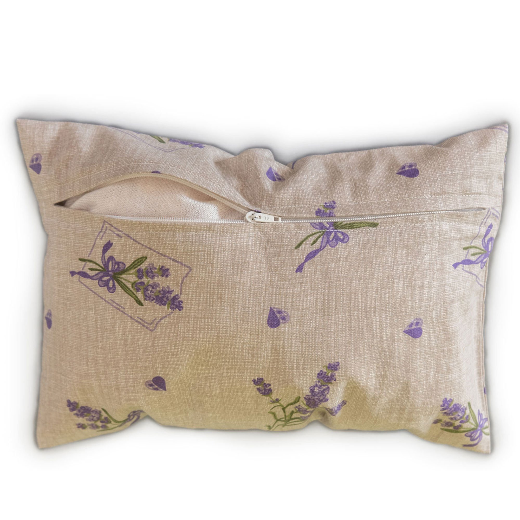 Giraffenland Coussin à la Lavande 30x20cm. Taie champêtre Romantique + Housse Bio Nature | Coussin parfumé | Coussin aromatique | Coussin aux Herbes