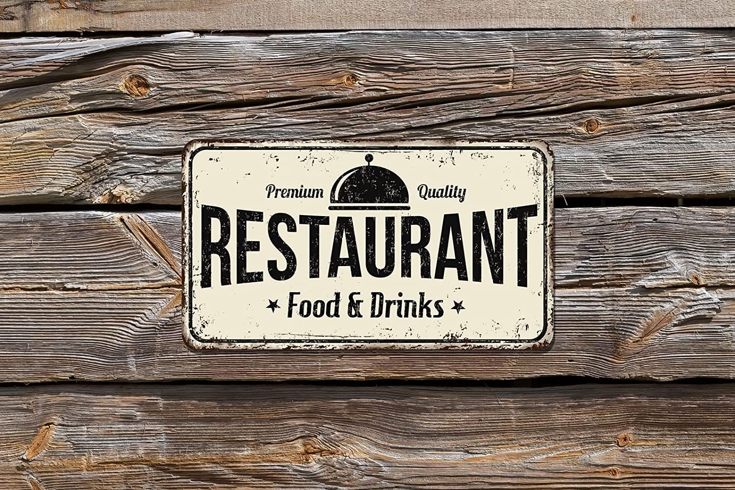 Kwqdozf Tin Sign-8 8X12 Inch Restaurant Food And Drinks Vintage Metal Aluminum Tin Sign Door S