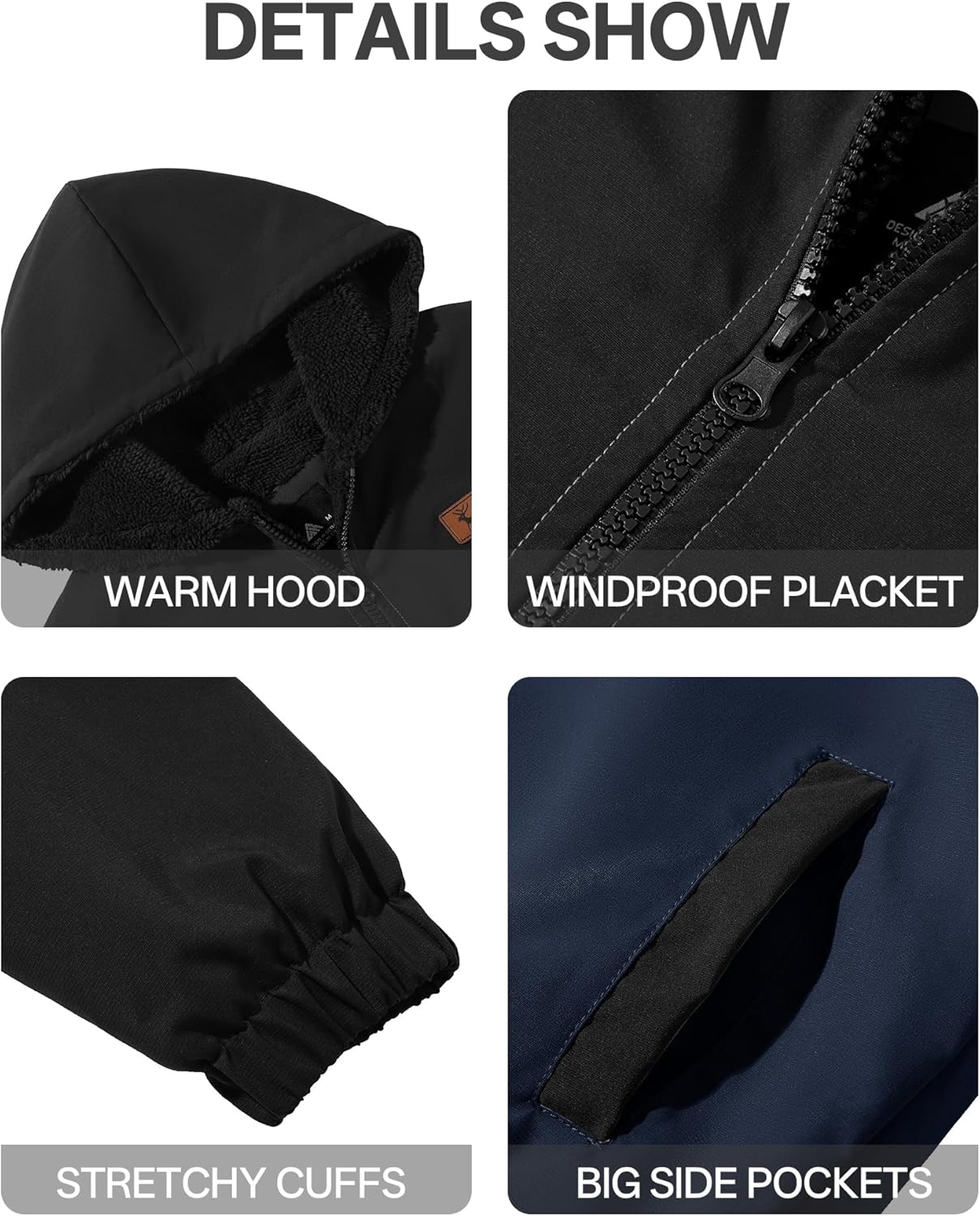 ZITY Boys Fleece Jacket Sherpa Lined Hoodie Zip Up Sweatshirt Warm Outerwear Winter Coat for Kids 6-15 Years - Image 5