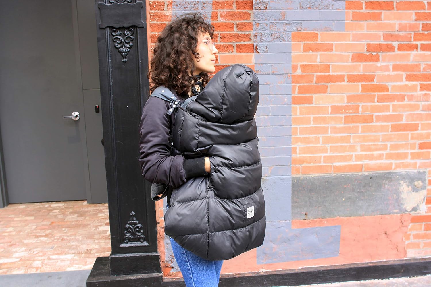 7AM Enfant Baby Carrier Cover - K-Poncho Universal Fit Winter Ultra Soft Plush Lining, Water Repellent Bunting Bag with Adjustable Hood, Multifunctional Stroller & Car Seat Blanket Cover | (0-3T)
