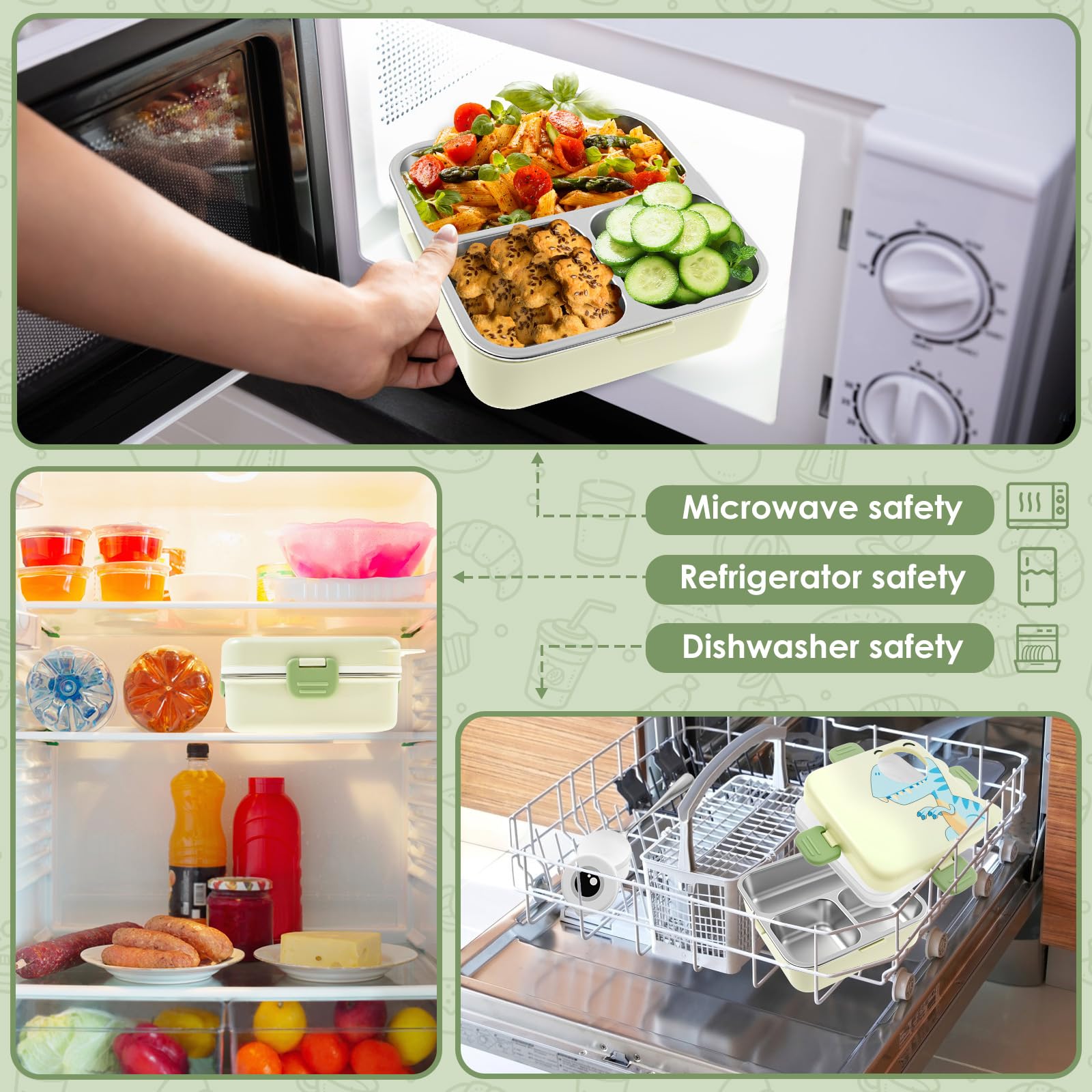 Lot De 2 Boîtes à Goûter En Acier Inoxydable Avec Couvercles, Double