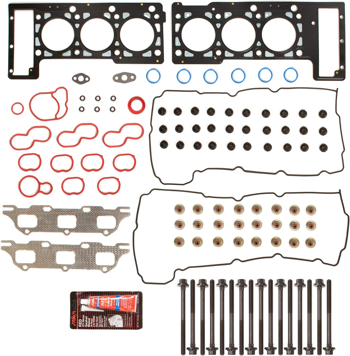 MA-4216916883 Head Gasket Bolts Set Compatible With/For 01-10 Dodge Intrepid Chrysler 300 2.7L V6