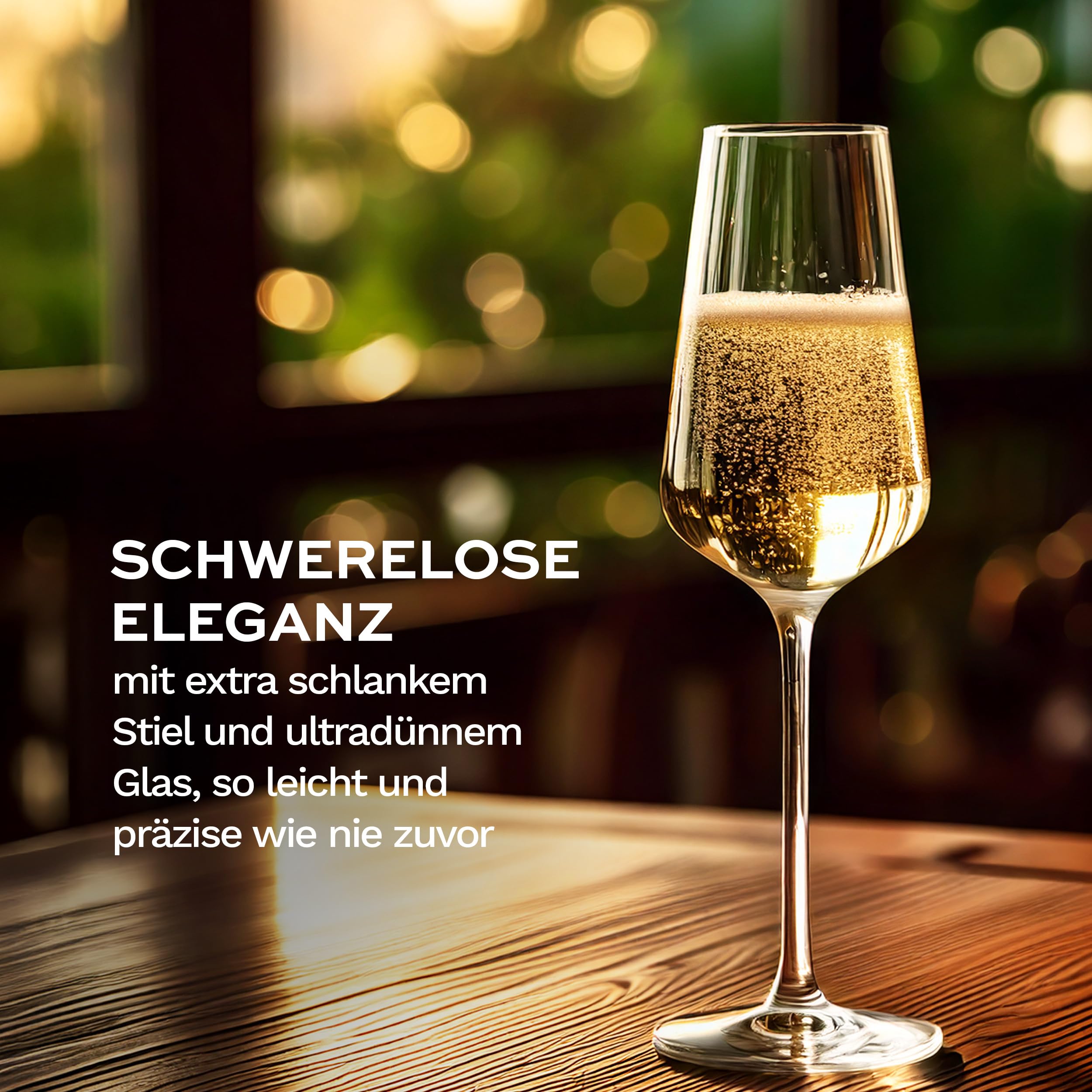 Stölzle Lausitz Starlight Champagnergläser Sektgläser 290 ml, 6er-Set | Elegante Champagnergläser und Sektkelche für Sekt und Prosecco, aus bleifreiem Kristallglas, stoßfest & spülmaschinengeeignet