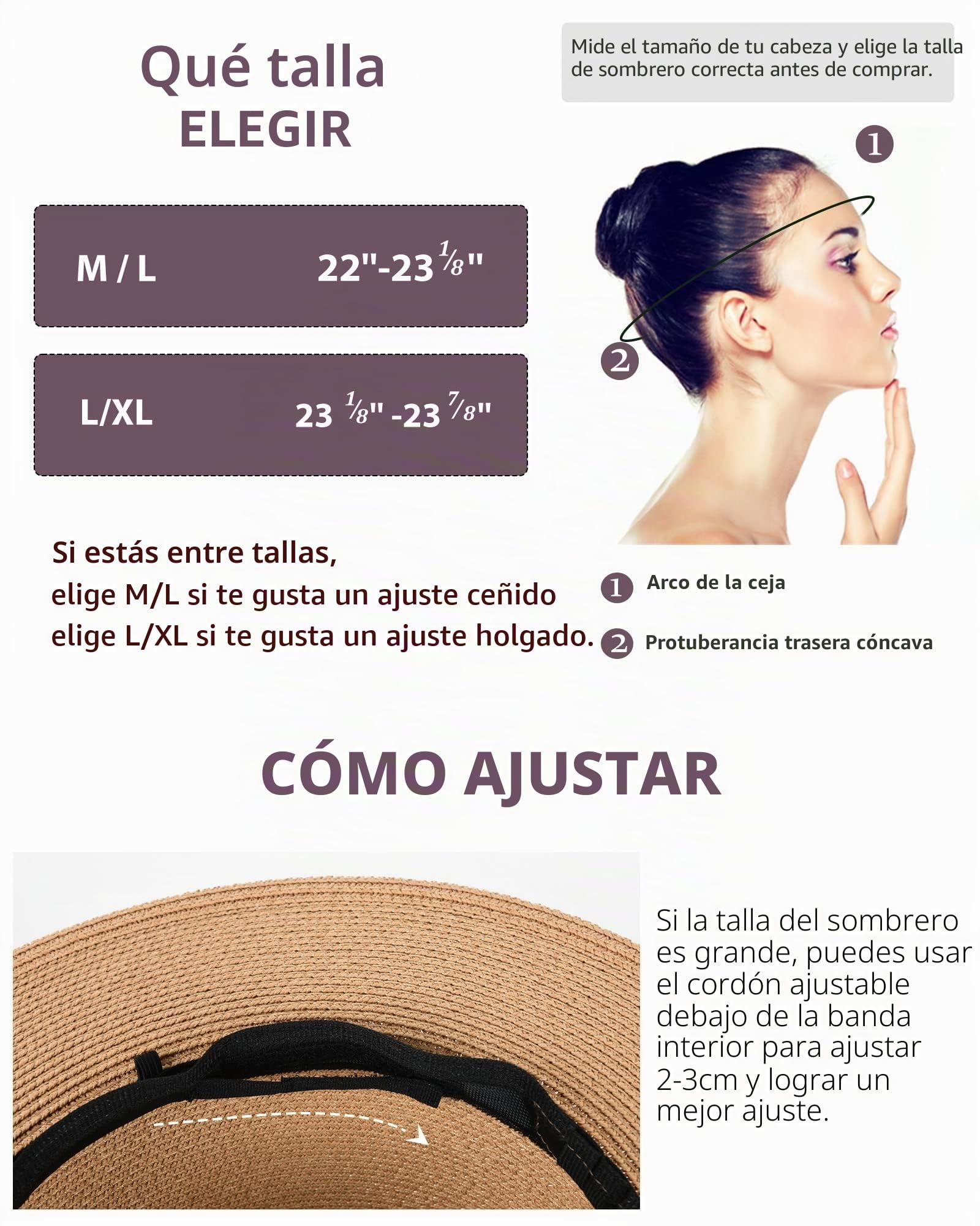 FURTALK Sombrero de Paja de ala Ancha Unisex para Hombres y Mujeres Sombrero de Paja Ajustable