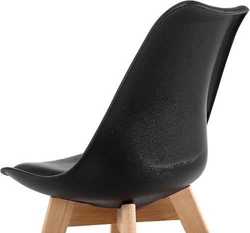 Miniatura 5 de NOBPEINT Sillas de comedor de mediados de siglo, juego de 4 (negro) negro, (Black Set of 4),Negro juego de 2,blanco, set de 2,Juego de 4 unidades de