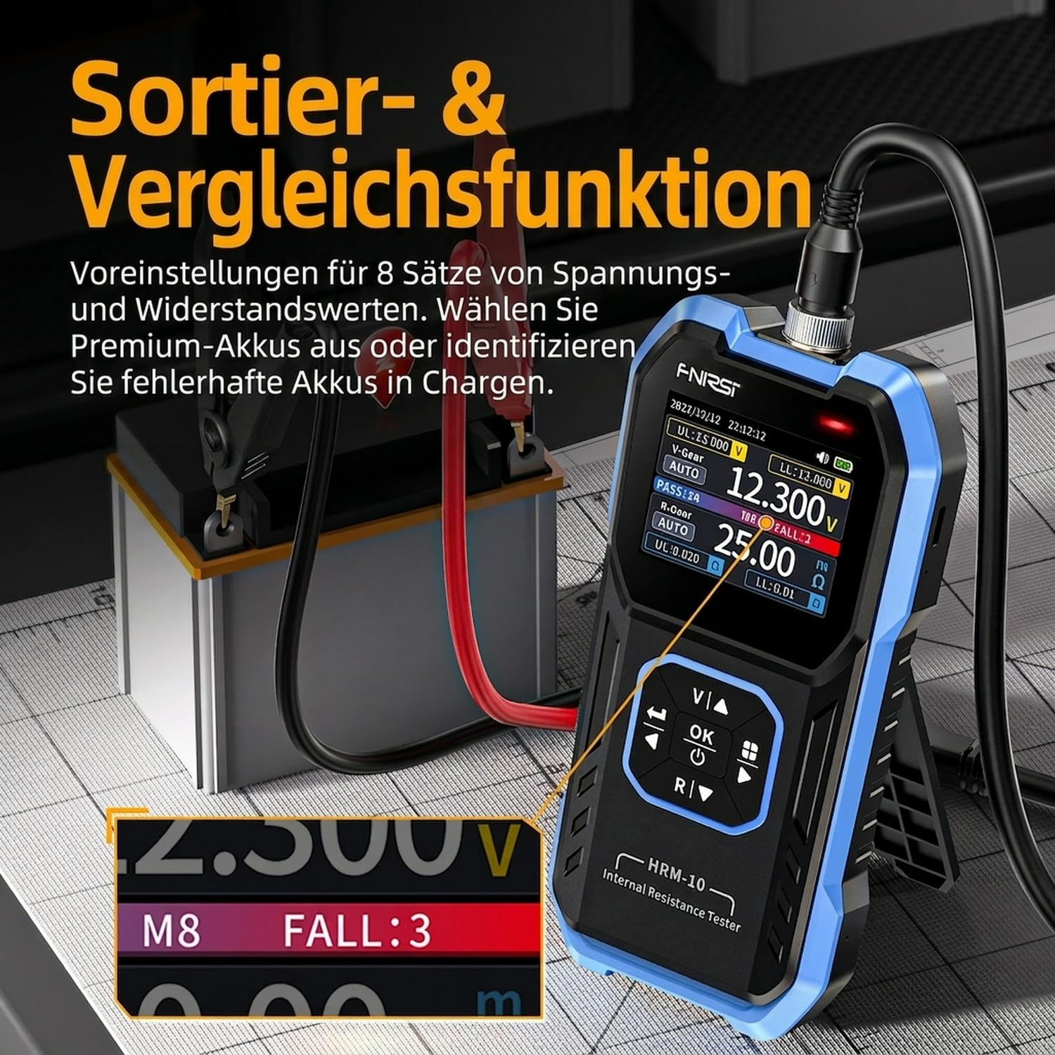 Innenwiderstand Messgerät 100V 200Ω Digitaler Batterietester HRM-10 für Li/Lab/Zine/Bcb Batterie
