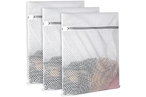 3Pcs Durable Honeycomb Mesh Laundry Sock Bag for Delicates 125gsm Net Fabric...