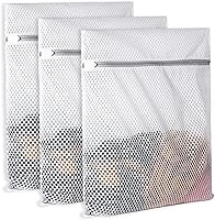 Vista 1 de 3 Piezas Bolsas de Lavandería Duraderas de Malla de Panal para Ropa Delicada, Tela de Red de 3.69 oz/yd², Duradera y Reutilizable, Bolsa de Lavado
