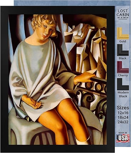 Kizette on The Balcony 1927 de Tamara de Lempicka - Lienzo enmarcado para pared, lienzo de reproducción de pintura fina, impresión de galería en