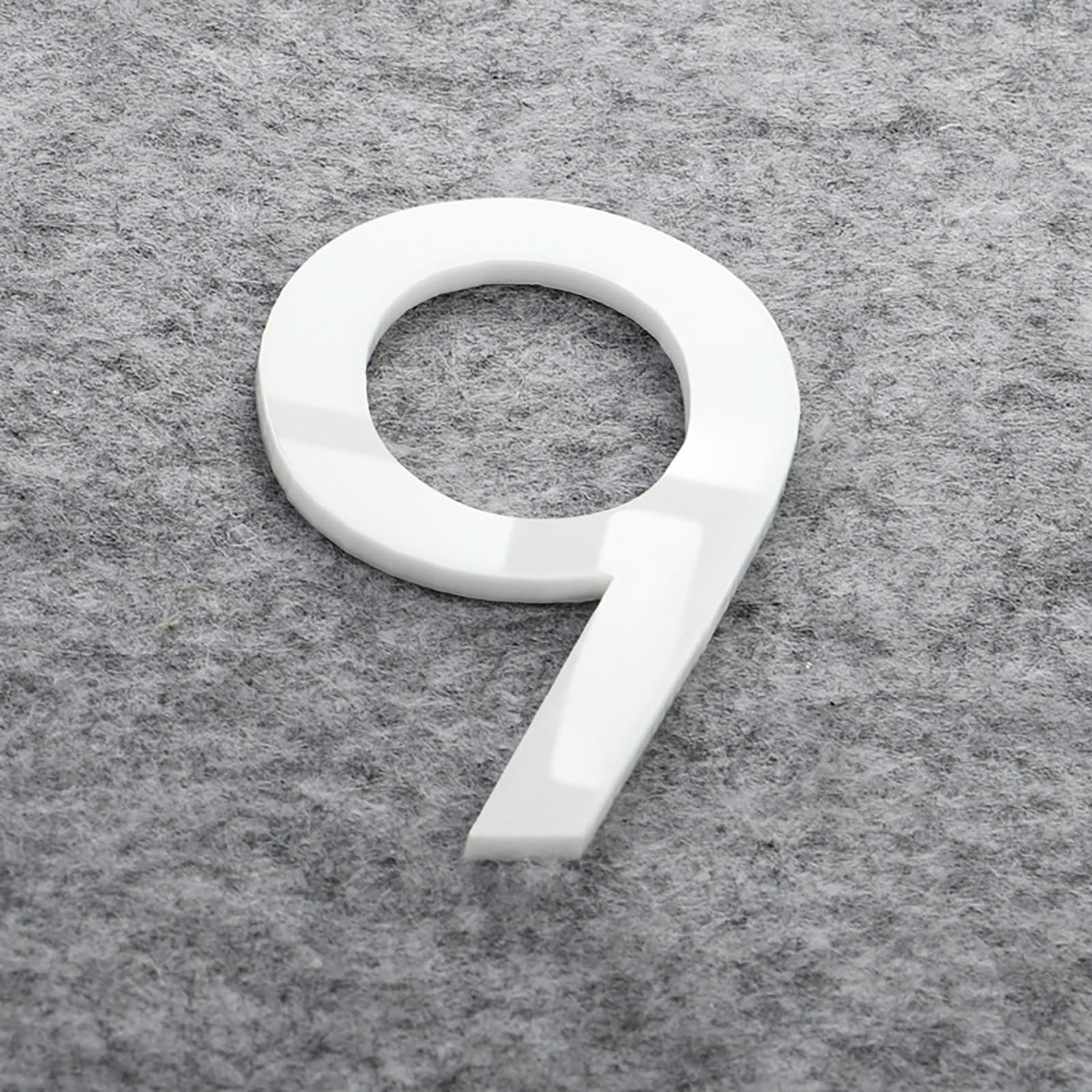 Self Adhesive House Numbers Stickers 2/3/4 Inch Modern Acrylic Door Number Gold/Silver/Black/White Address Mailbox Sign, for Wall Decor Hotel Apartment Cafe Room Yard Office Garden Street(White 9,4In) — image 1