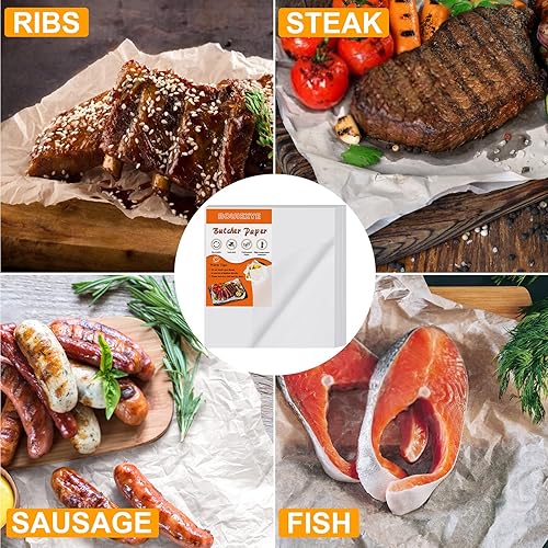 Miniatura 6 de 50 hojas de papel de carnicero desechables de carnicero blanco de 12 x 12 pulgadas, hoja de carne cuadrada precortada, papel de carnicero sin cera,
