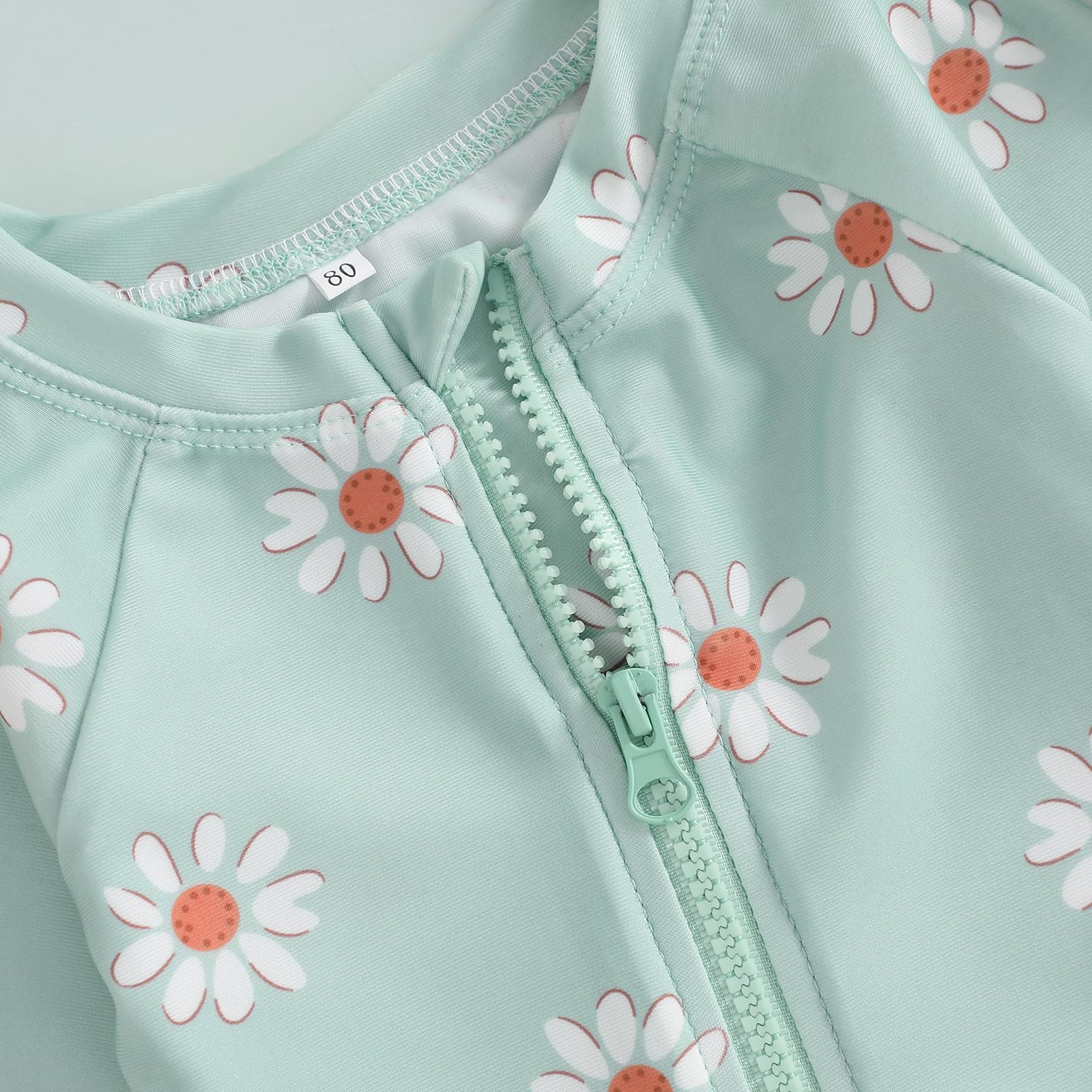 Costume da bagno 2 pezzi per bambina stampato set costumi da bagno a maniche lunghe costumi da bagno un pezzo con cappello vestito costumi 3 mesi - 3 anni