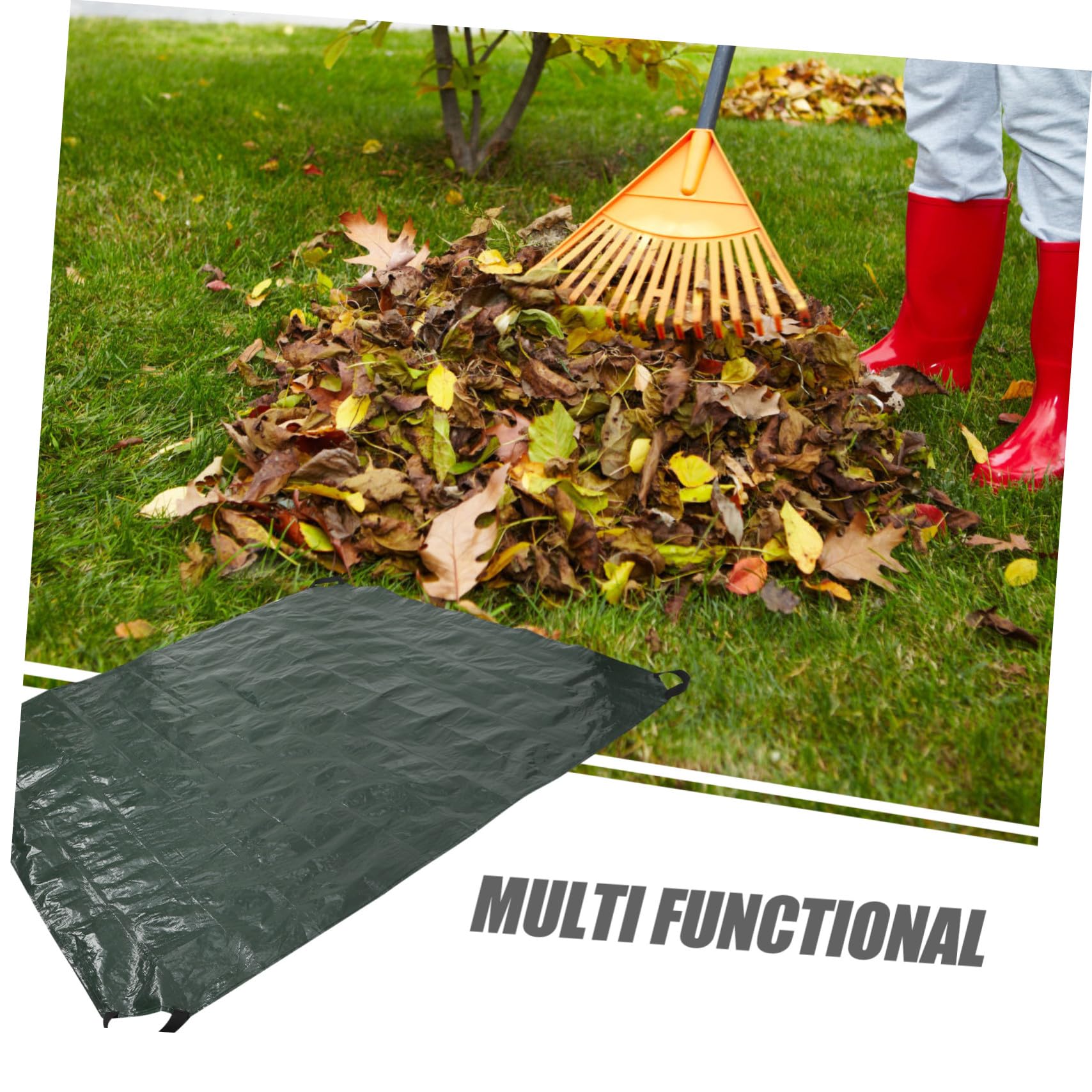 Levemolo Bâche Paysagère Pliable avec Poignées pour Jardin et Collecte des Feuilles Mortes, Grosse Taille 1,98x1,98 M, Pe Solide Résistant aux Intempéries, Paquet de Ramassage Réutilisable