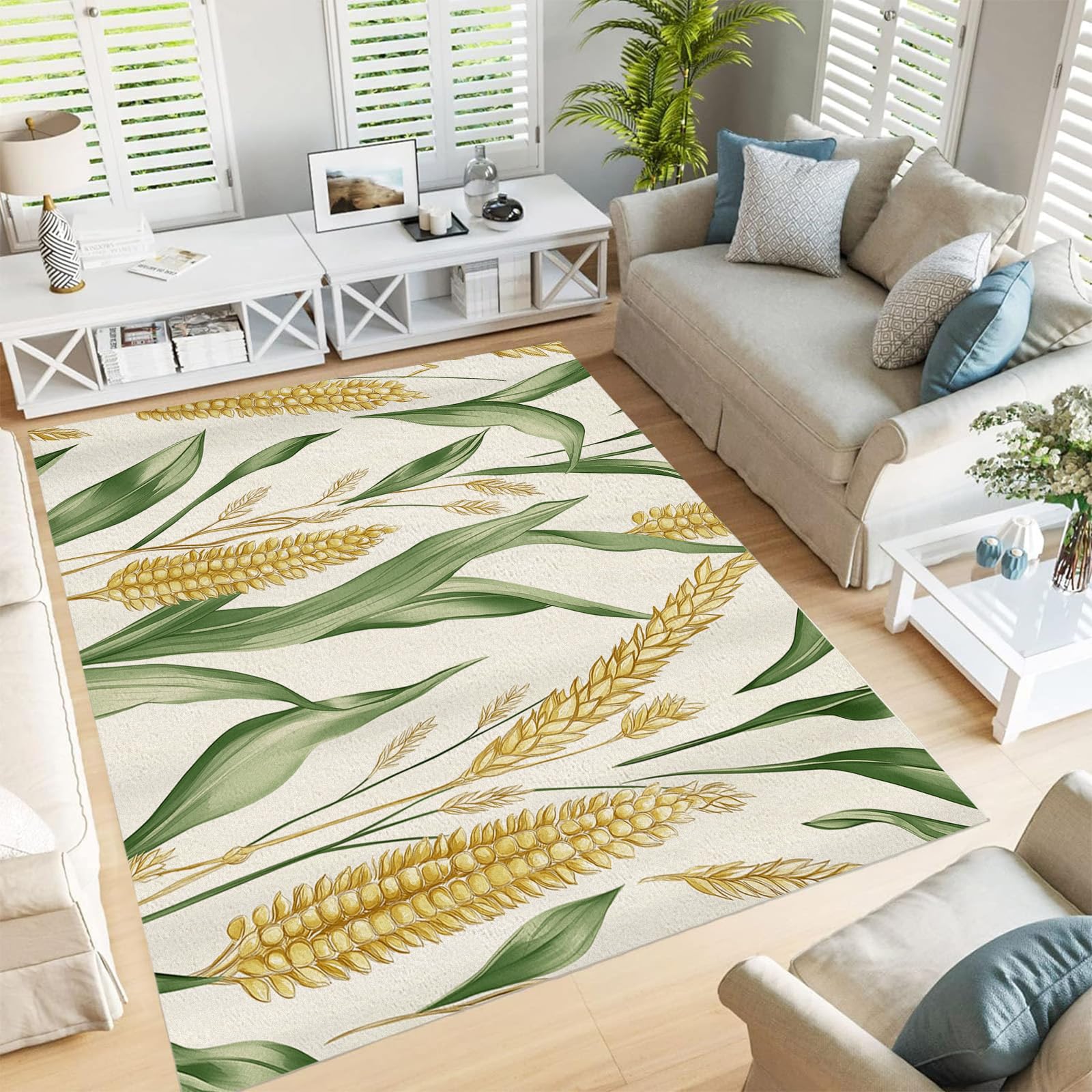 Tapis moderne abstrait design végétal finitions soignées