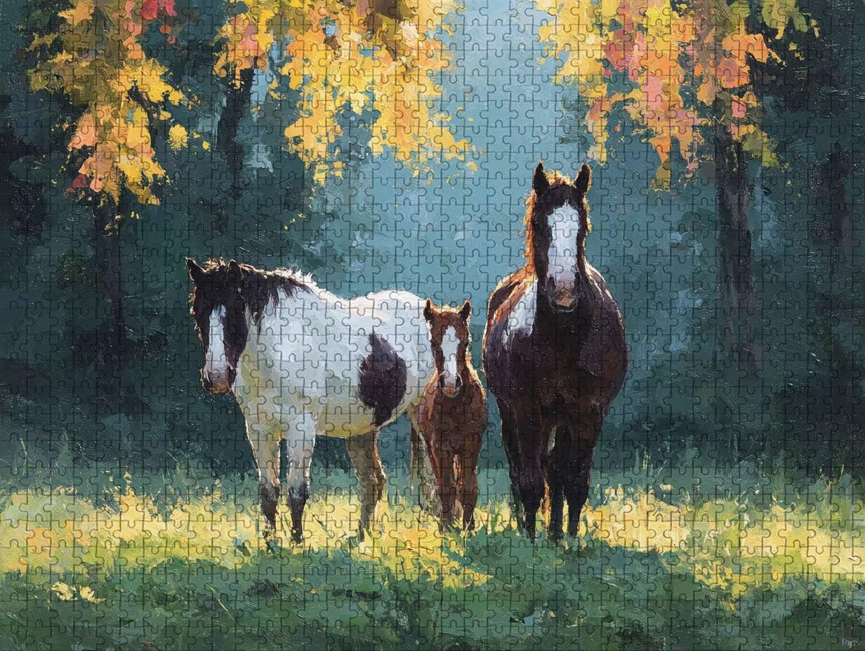 Animal Puzzle Madera 3000 Piezas, Caballo Puzzle Adultos con Caja 122x81cm, Rompecabezas Desafiante, para Hombres Mujeres Adolescente, Juegos de Rompecabezas Creativos, Decoracion Hogar Regalo, G-1166