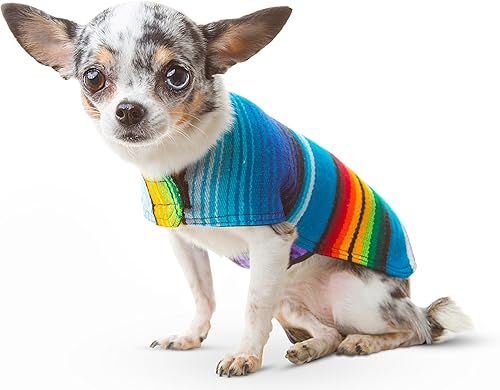 Poncho para perro hecho a mano a partir de sarape mexicano disponible en Yaxa Colombia