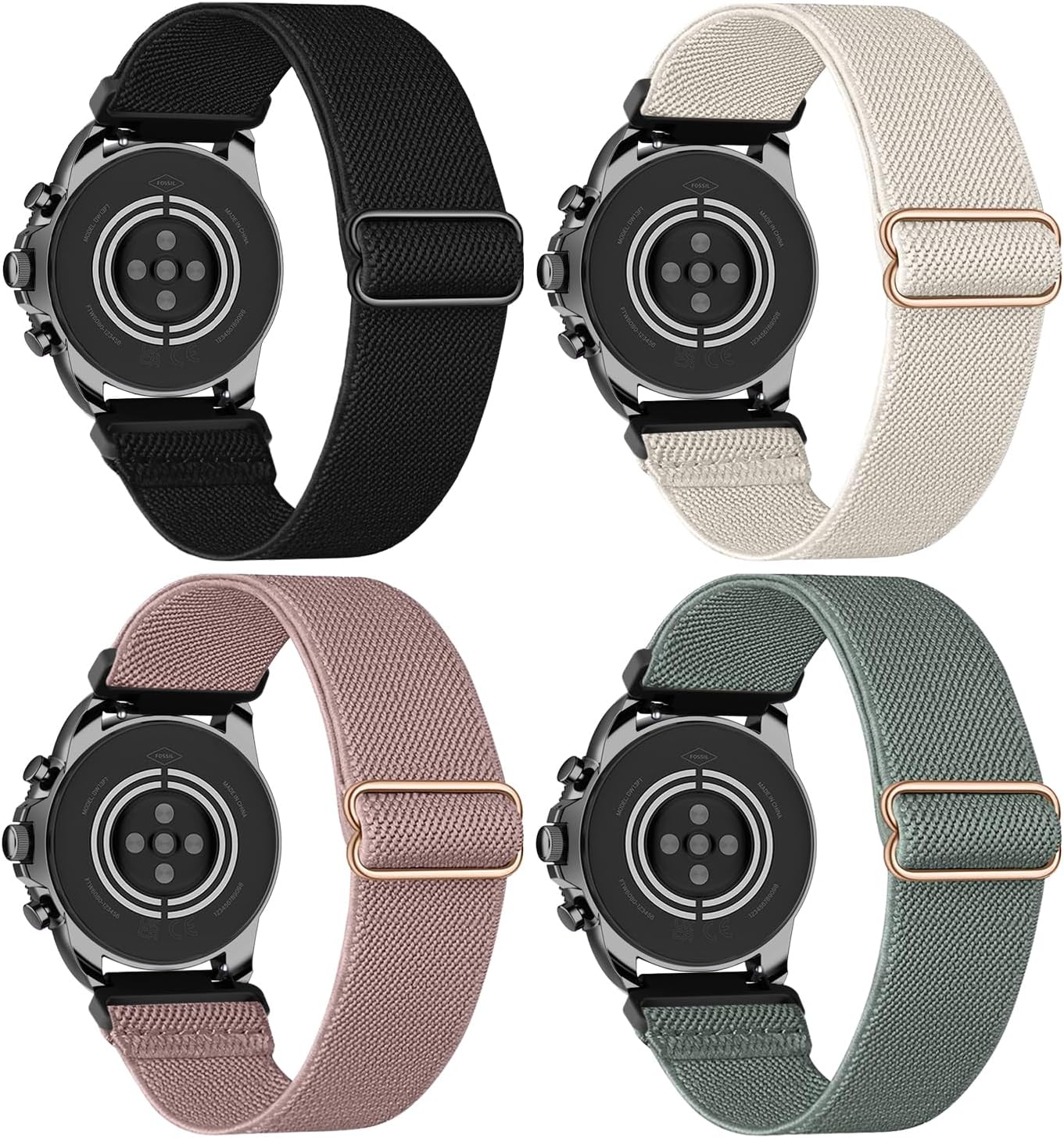 LzwldanStretchy Nylon 18mm Watch Bands for Fossil Women's Gen 5E 42mm/Gen 6 42mm,22mm Soft Elastic Wristband Loop Strap for Fossil Men's Gen 5 Carlyle/Garrett/Women's Julianna/Fossil Venture Gen 4