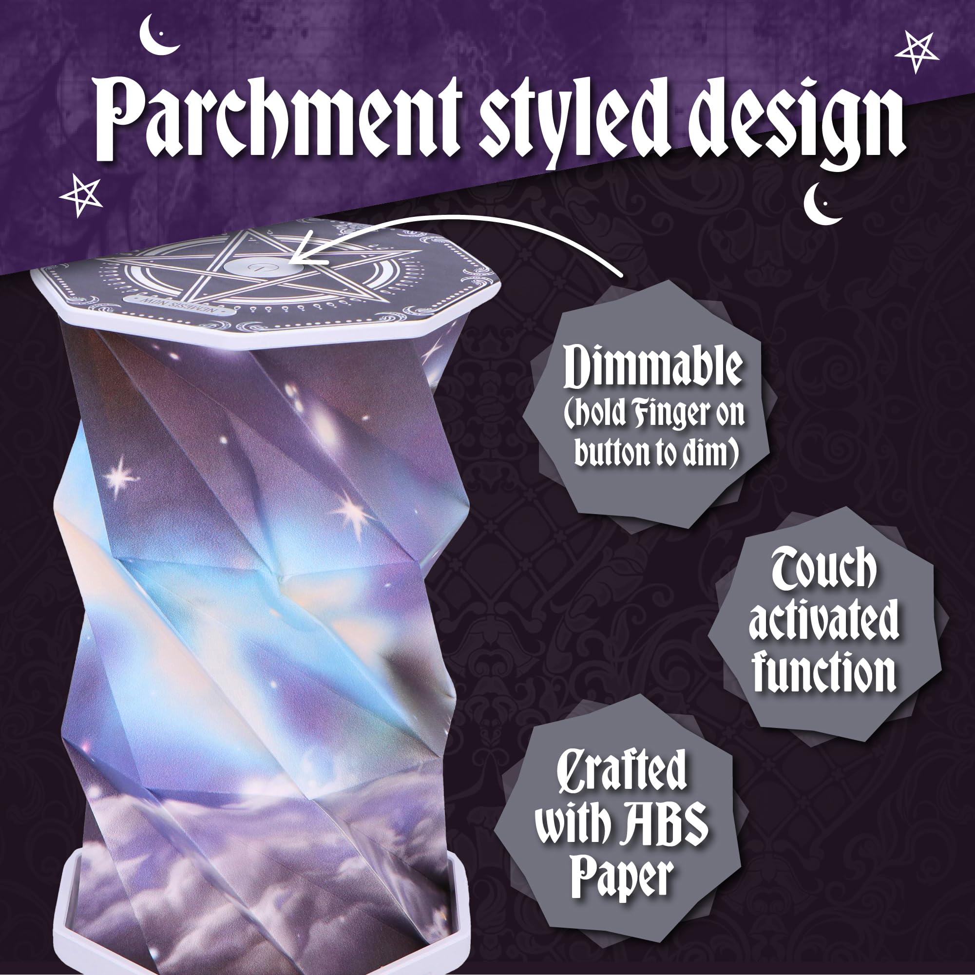 Nemesis Now Cult Cuties Malpuss Foldable Lamp, 8in Travel Lamp with USB-C Rechargeable Touch-Activated LED, Origami-Style - Image 3