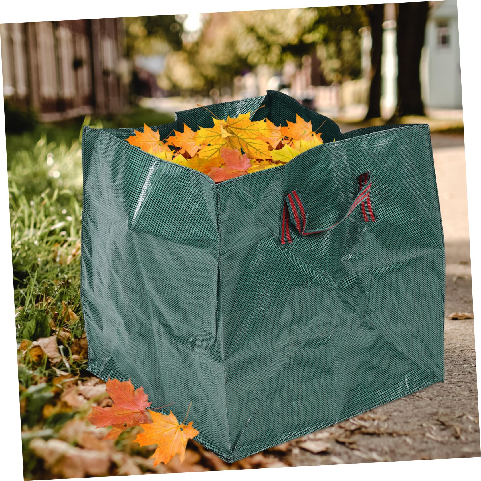 UKCOCO 2pezzi Sacco da Giardino in Pp Manici Grande Sacco per Raccolta delle Foglie Contenitore Portatile per Foglie Cadute per Spazzatrici da Giardinaggio e Smaltimento Rifiuti