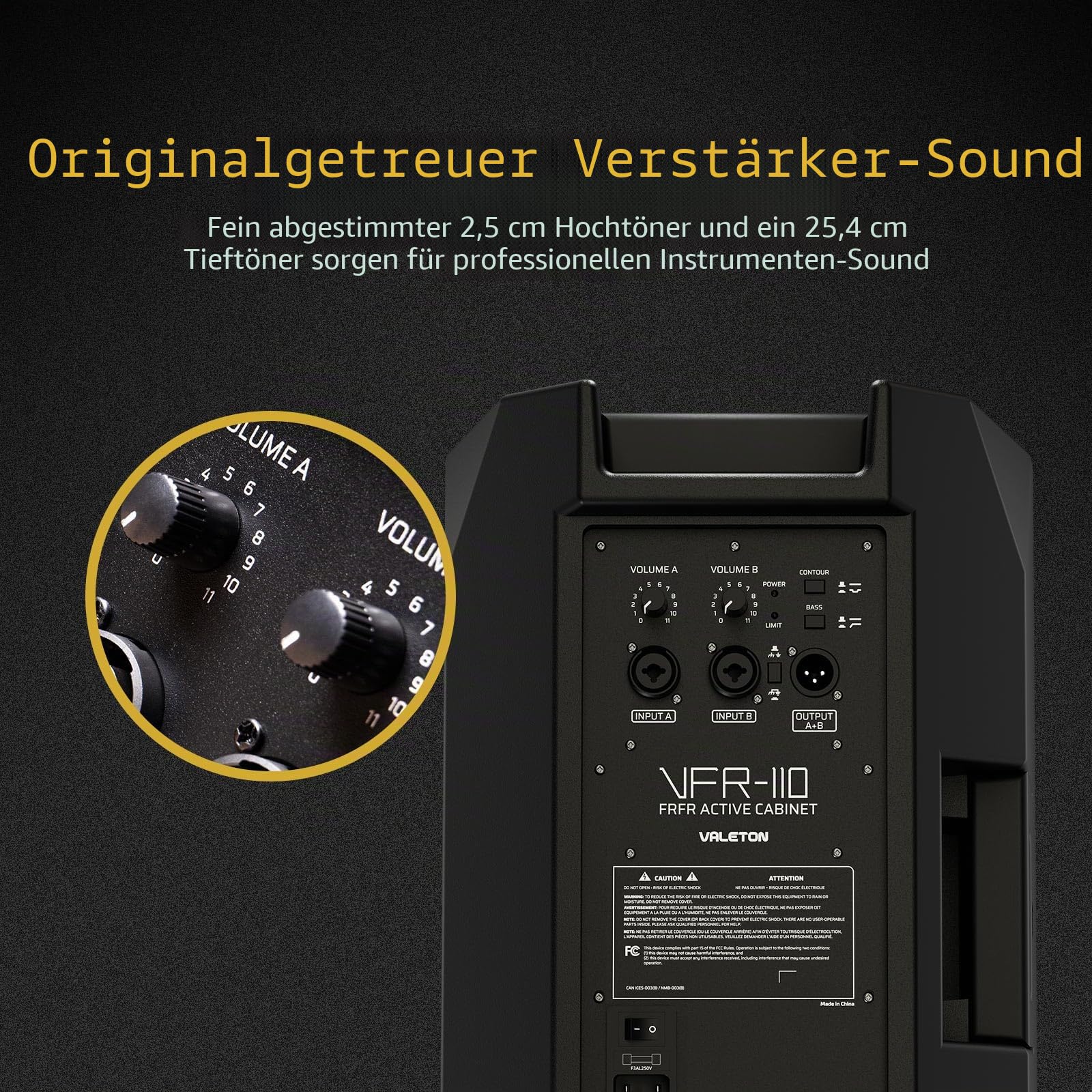 VALETON Aktive DJ Lautsprecher PA-System Aktiv Lautsprecher für Gitarre, Bass, Multi-Effektgeräte und Amp-Modeler 10 Zoll 2 Weg FRFR 1300 Watt