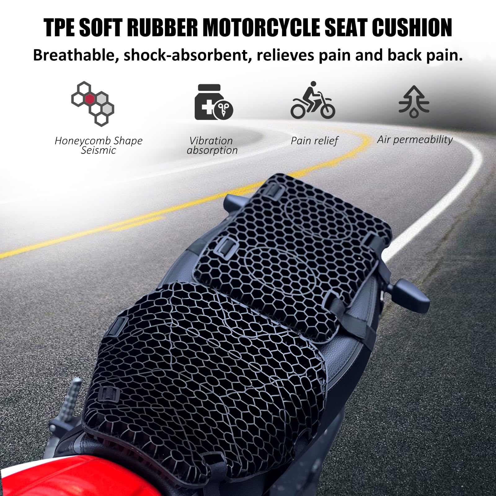 Amazon.com: Motorcycle Gel seat Cushion Front and Rear Combo Kit