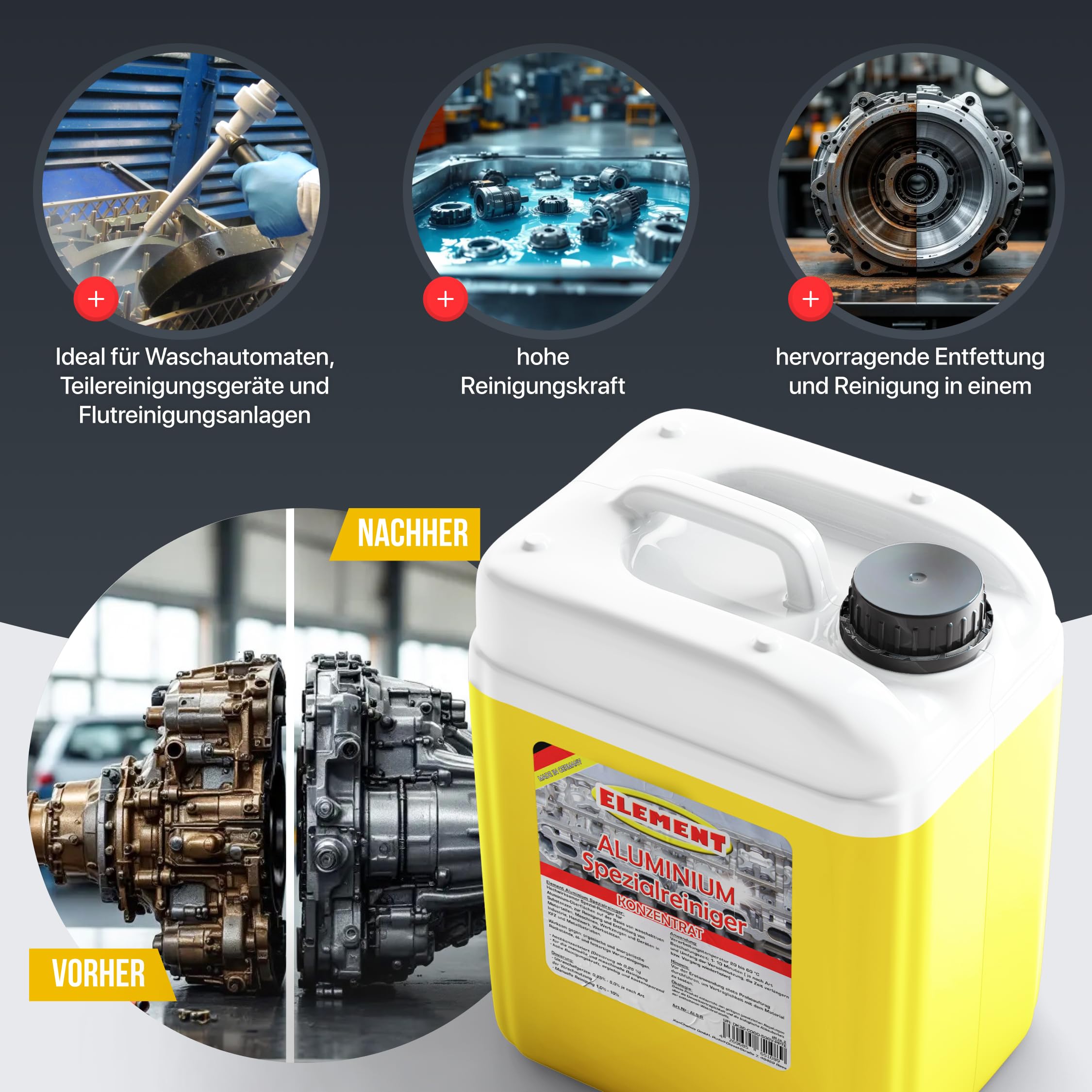 Element Ultraschallreiniger Aluminium 5 Liter Spezialreiniger Konzentrat Aluminiumreiniger