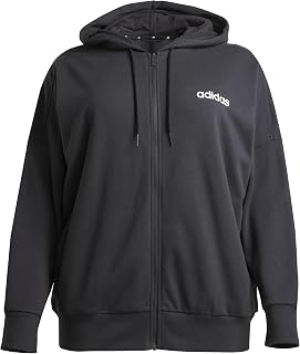 adidas Women's Essentials Linear French Terry Hooded Jacket XL Black / White