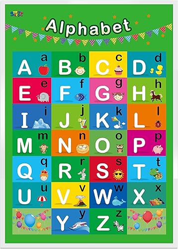 Miniatura 5 de SpriteGru Carteles educativos laminados del alfabeto, números 1-100,2 para niños pequeños