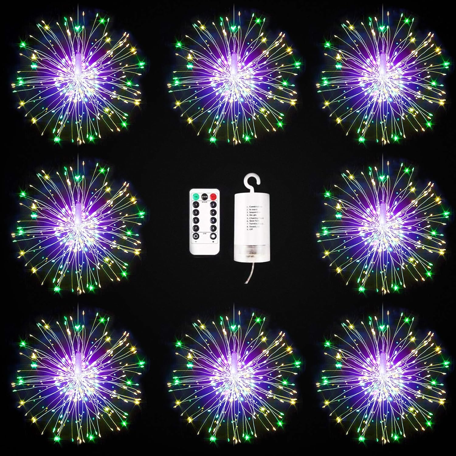 YZYOE Solar Boden Lichter 6er Set - 720 LED Feuerwerk Effekt Mit Fernbedienung