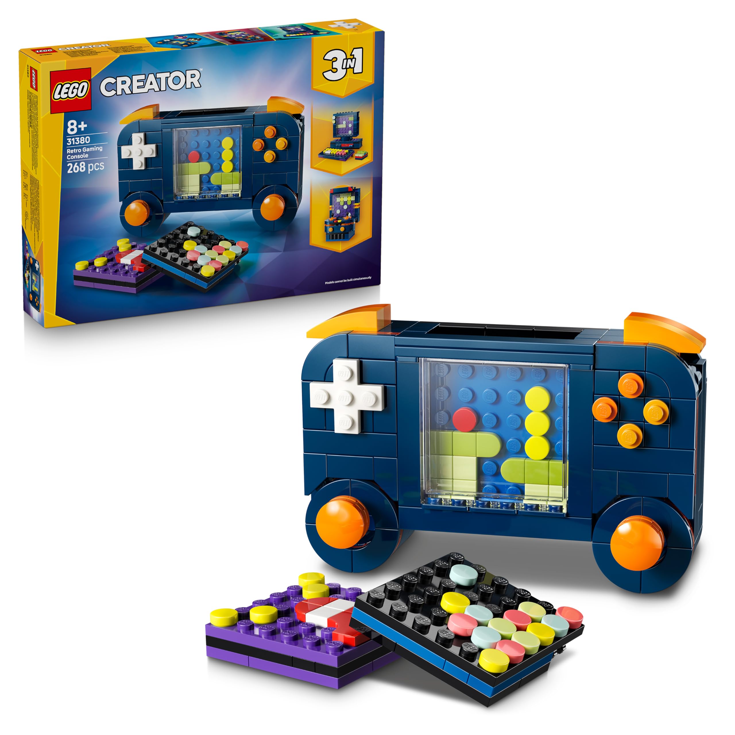 LEGO Creator 3 in 1 Console di Gioco Retrò - Giocattolo Trasformabile in Cabinato Arcade o Computer con Tastiera e Mouse - Idea Regalo per Gamer, Bambini e Bambine da 8 Anni in su - 31380