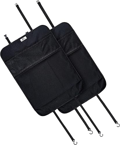 Gear - Juego de 2 alfombrillas protectoras para asiento trasero, color negro, resistentes para asiento de automóvil, protección contra el asiento