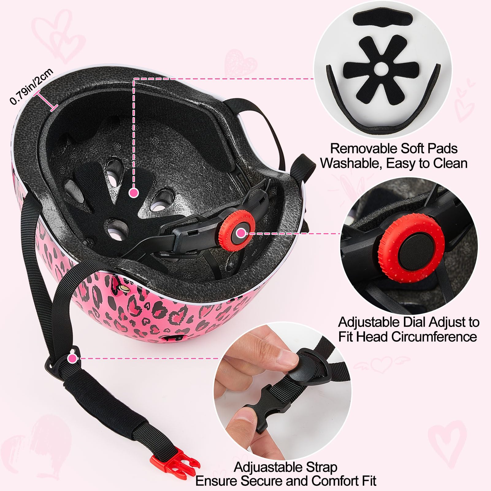 Fietshelm, skateboardhelm voor kinderen en volwassenen Essto Roze