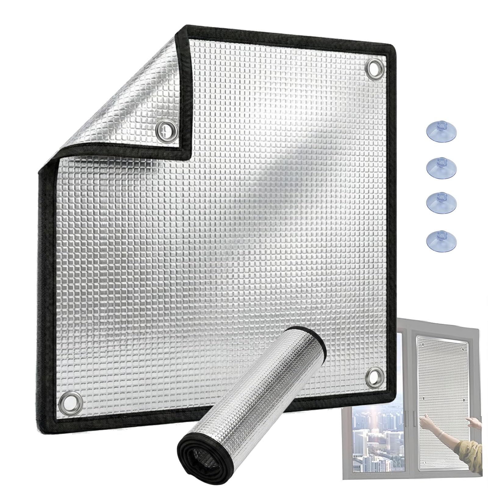 Hitzeschutzfolie Fenster Innen Mit Saugnäpfen, Doppelseitige Aluminiumfolie