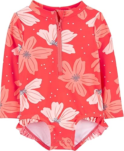Simple Joys by Carter's Girls' Long Sleeve Zipper One Piece Swimsuit