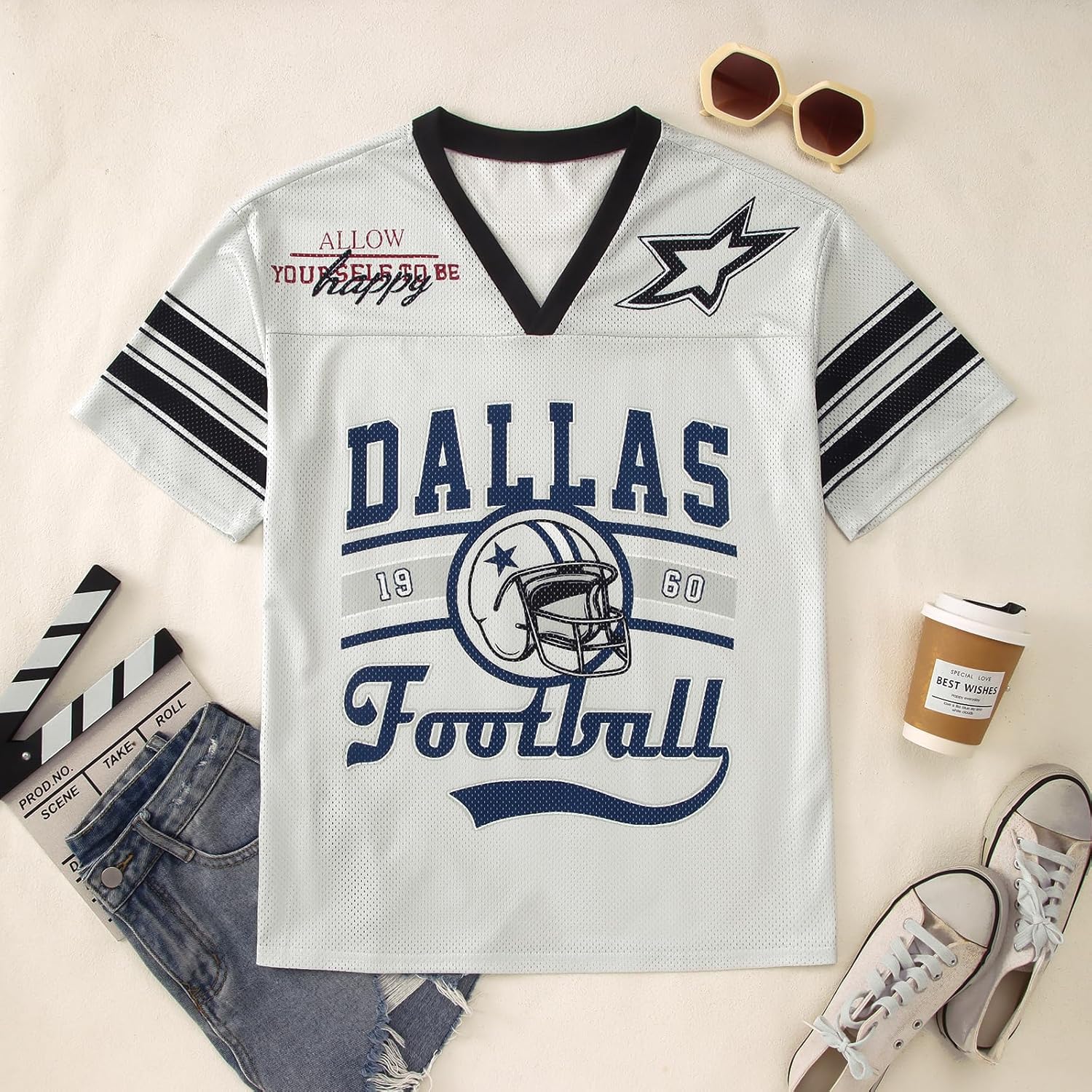 Football Jersey Shirt for Women Game Day T-Shirt Football Season V Neck Baggy Tee Y2k Streetwear Short Sleeve Tops