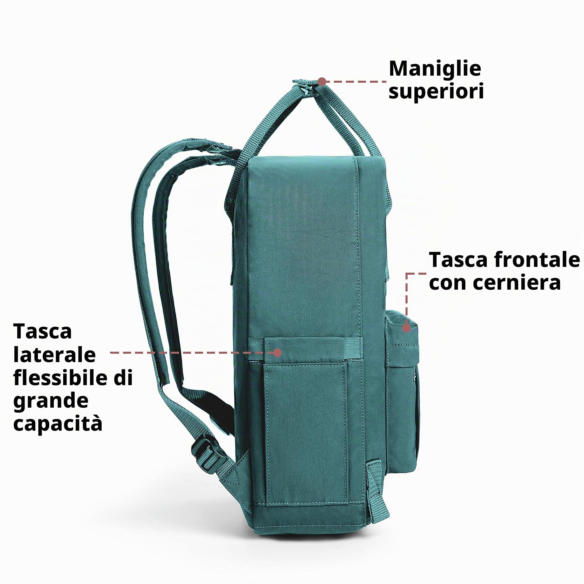 KALIDI Zaino casual leggero per uomo e donna, resistente all'acqua, adatto per laptop da 15,6 pollici, zaino per la scuola per adolescenti, ragazzi e ragazze, zaino da viaggio per lavoro e università