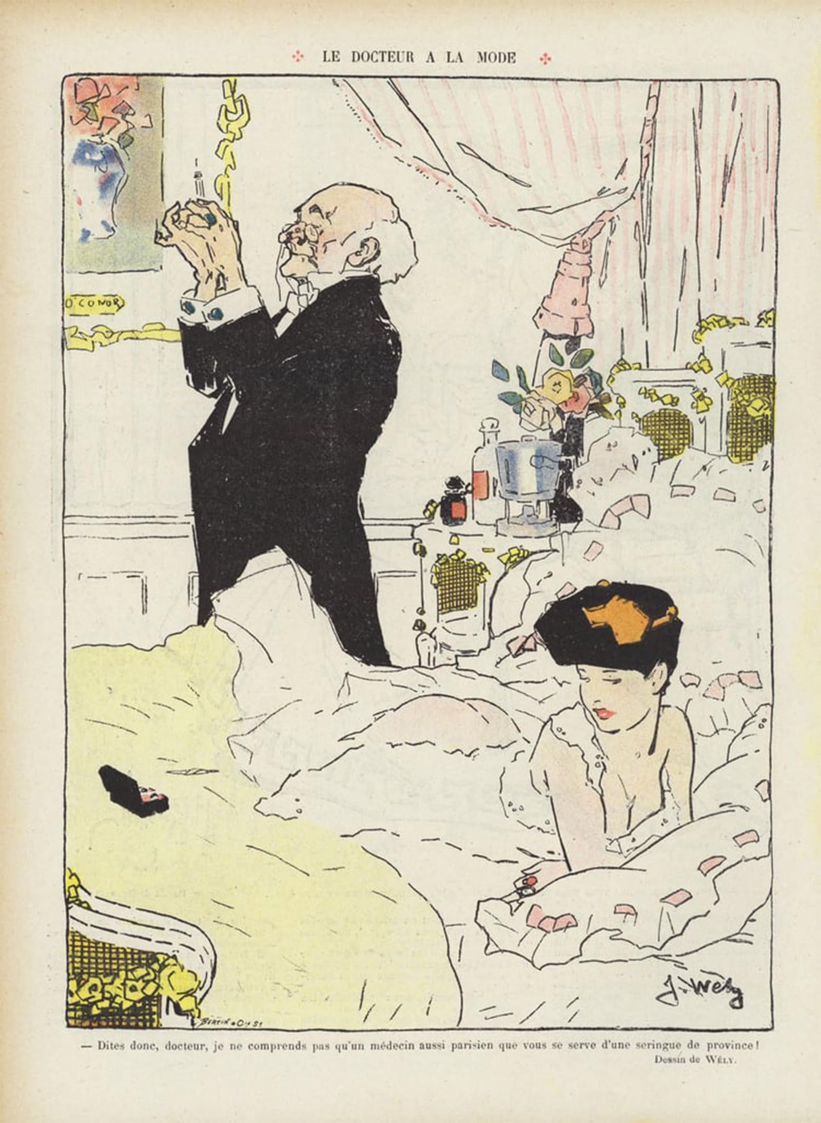 POSTERIIk Vintage Art Print Images Pictures Print Illustration for the Laugh by Jacques Wely Modern Colour Posters for Office Home Decor 60x90cm