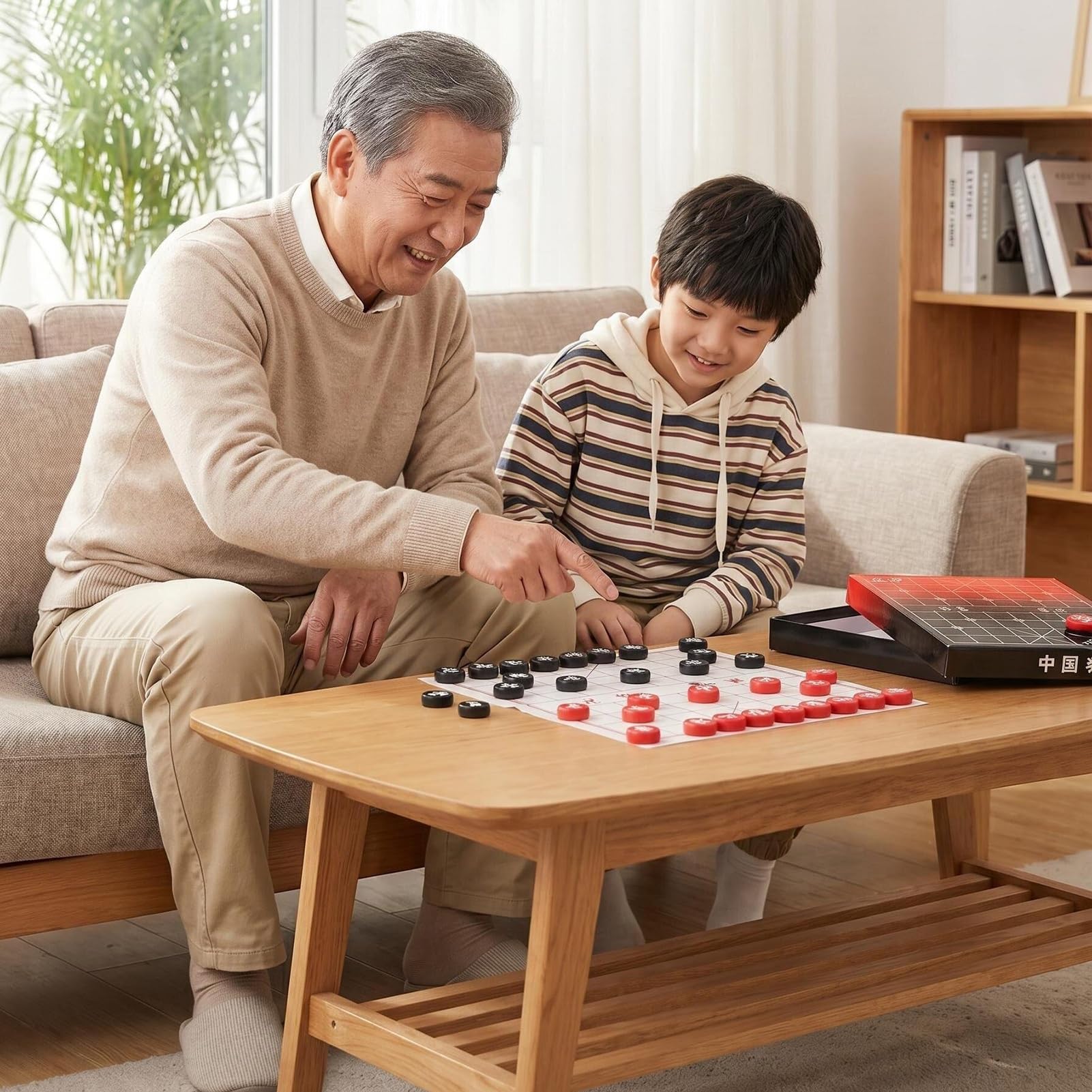 Juego de ajedrez Chino con Piezas de Fresno y Tablero de ajedrez portátil Xiangqi