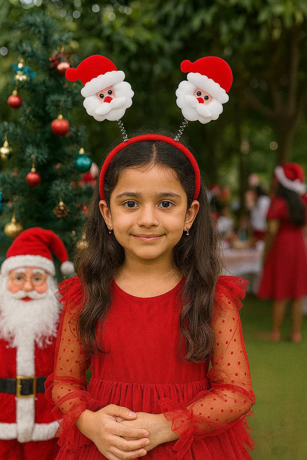 Arrakasta Crafts Santa Claus Hairband Merry Christmas Headband with Fun Bouncy Spring Santa Head Hoop | Xmas Christmas Party Props Gifts for Kids Boys Girls Adults - Christmas Decorations Items (3) 4