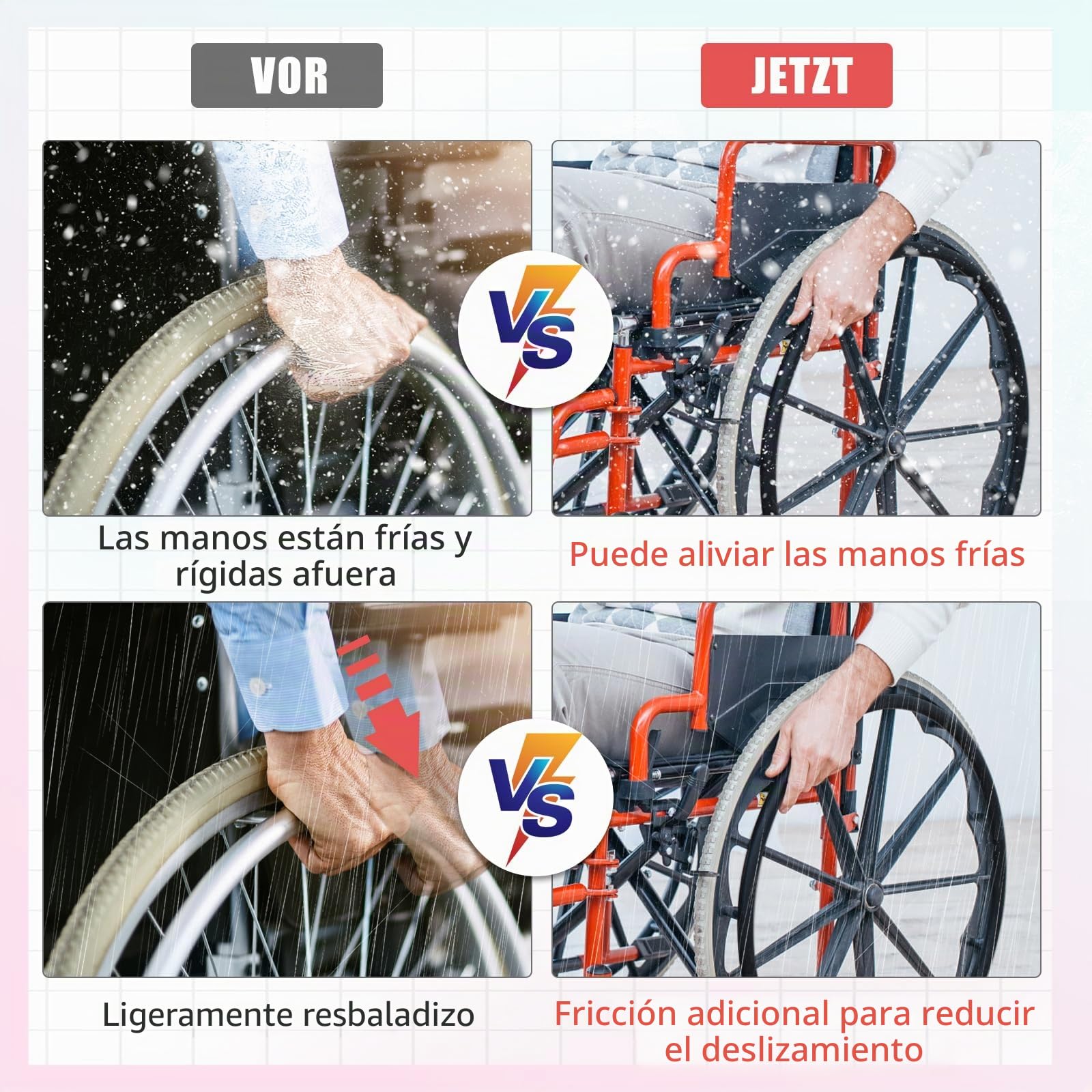 Cubierta para silla de ruedas traseras deportivas, cubierta de silicona para silla de ruedas, cubierta trasera para silla de ruedas, antideslizante, resistente al desgaste, cubierta de empuje de mano