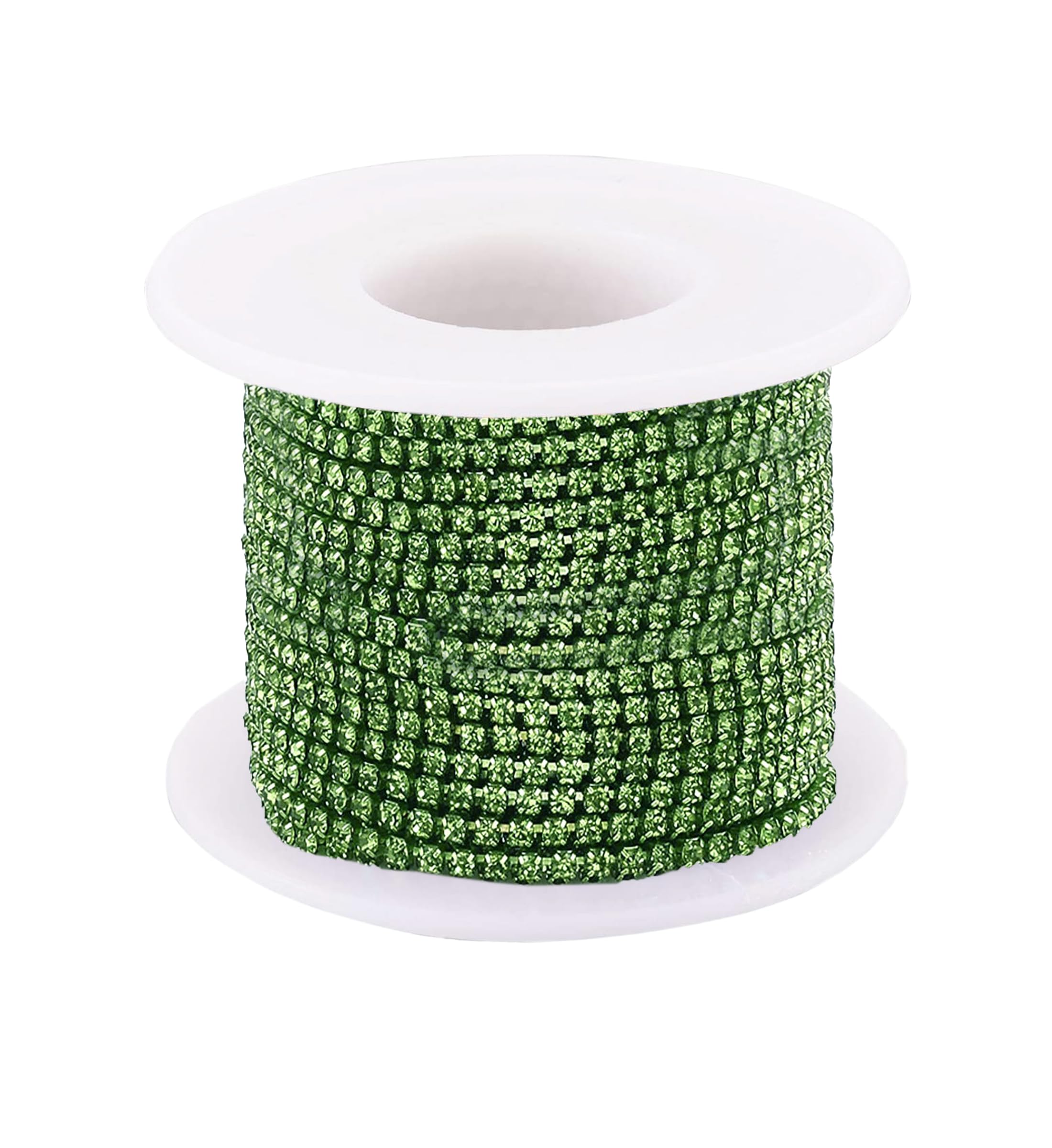 3mm Rhinestone Chain Claw by Yard with Glass Clear Crystal Choose Colors DIY Sparkling Accessories (Peridot, 1 Foot)