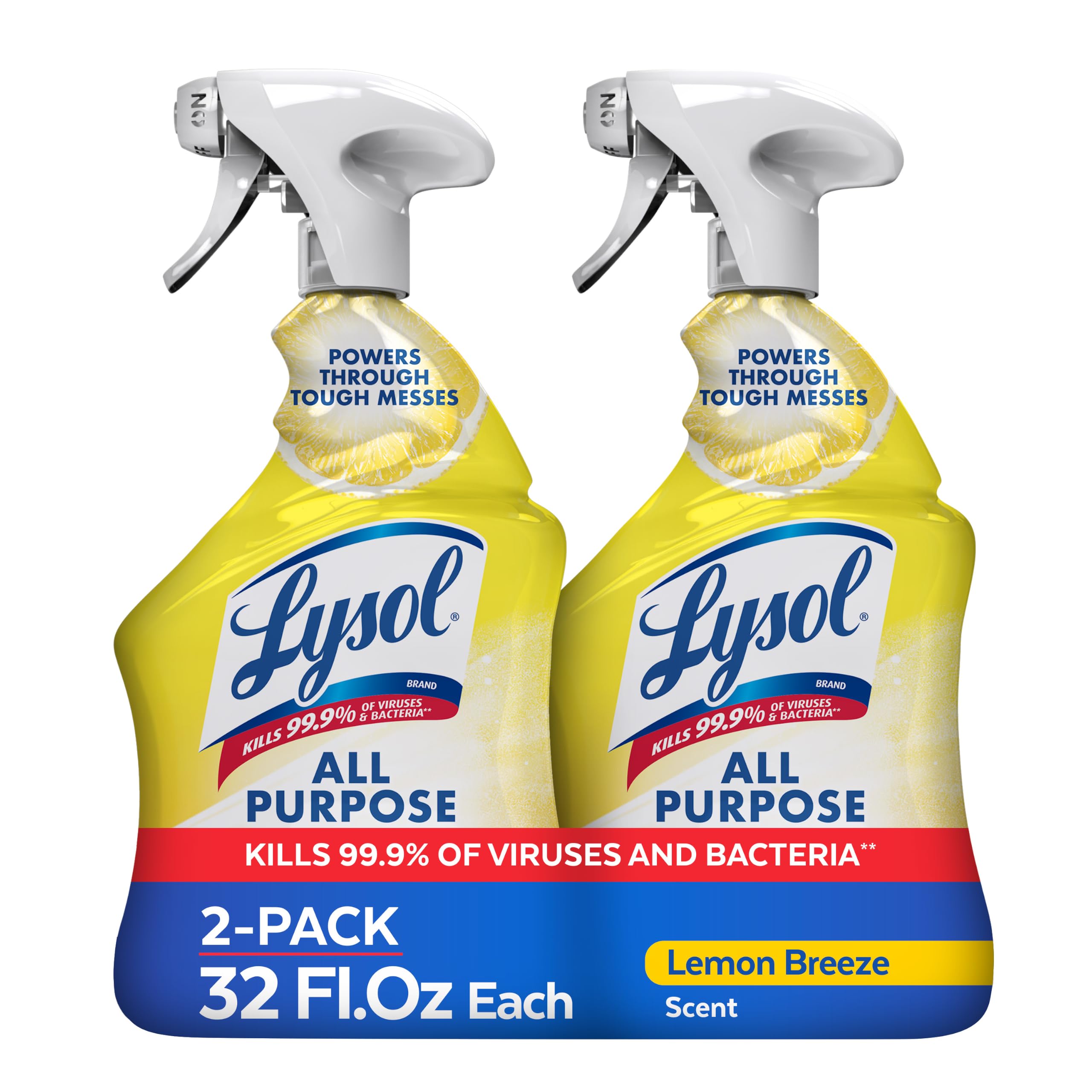 Lysol All Purpose Cleaner Spray, Lemon Breeze, 32 Fl Oz (2 Pack)
