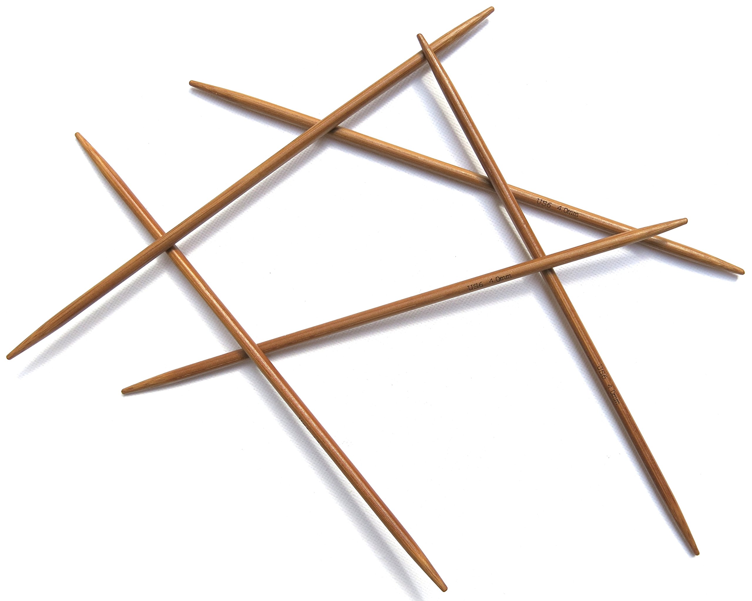 Adf 15Cm (6'') X 4.00Mm Double Pointed Bamboo Knitting Needles 5Pcs